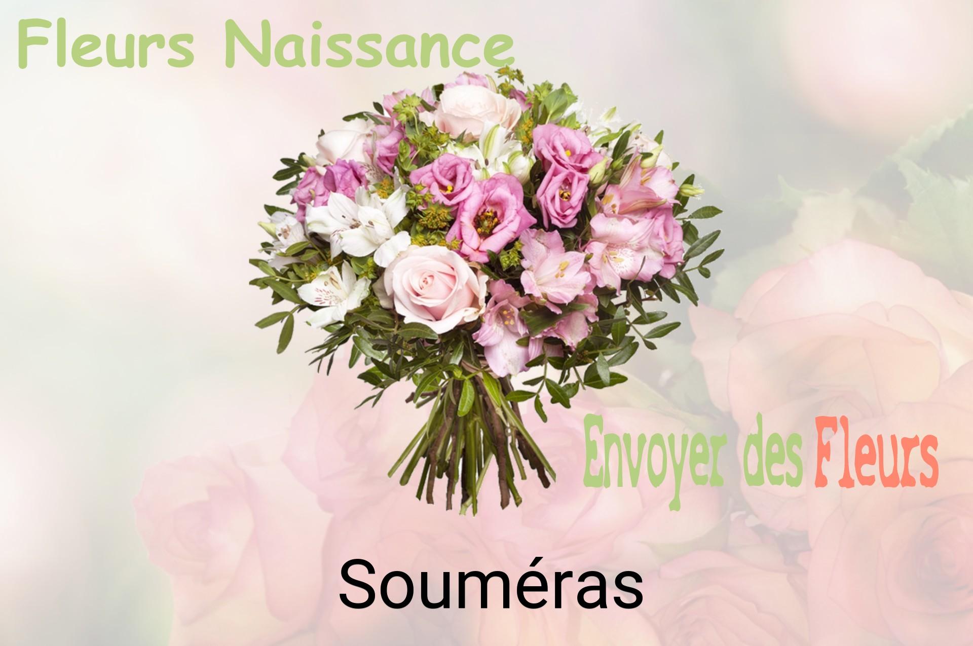 Bouquet de fleurs de naissance livré à Souméras