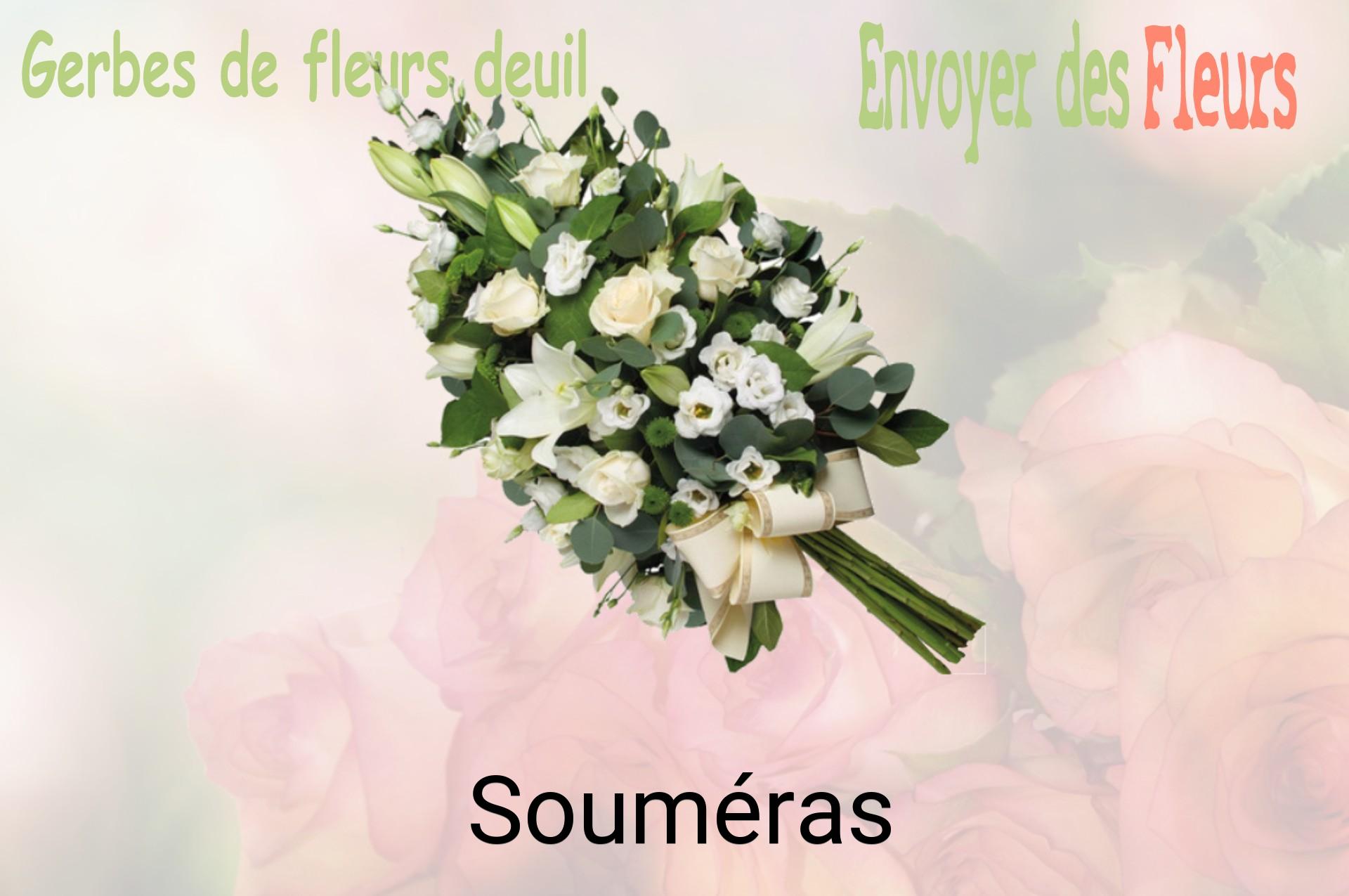 Gerbe de fleurs de deuil livrée à Souméras